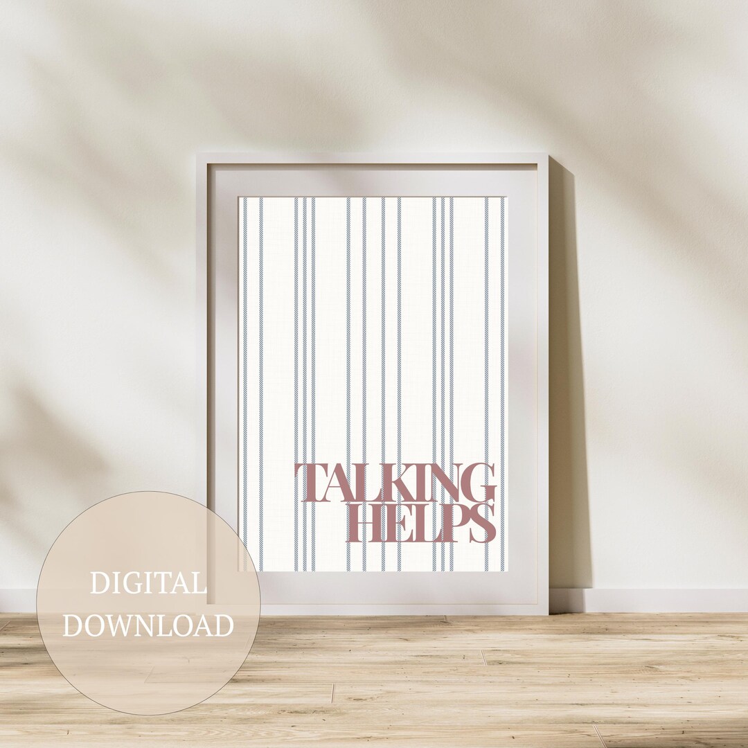 Talking Helps Mental Health Wall Art Print for Therapist, Counselor ...
