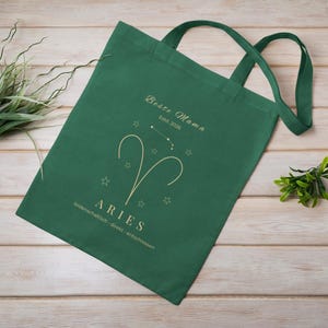 Sternzeichen Widder Stofftasche Damen – Astrologie Tote Bag Sternbild – Geschenk für Mama Oma Freundin Teenager – Baumwolltasche modern