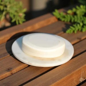 Marble Soap Dish - Oval Soap Tray, Natural Stone Holder | Minimalist Marble Handmade Bathroom Accessory and Toiletries- White
