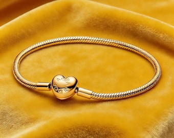 Pandora Moments Schlangenkette Armband, S925 Sterling Silber Charm Armband, Elegantes Armband, Elegantes Geschenk für Sie