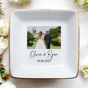 Plato para anillos de boda personalizado, regalo de boda personalizado, regalo de boda personalizado, plato para anillos personalizado para novios, bandeja para anillos de boda para parejas