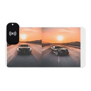 LED Gaming Mouse Pad with Wireless Charging, RGB Light-Up Desk Mat, Gamer Gift, Office Accessory, Tech Decor, Gaming Setup