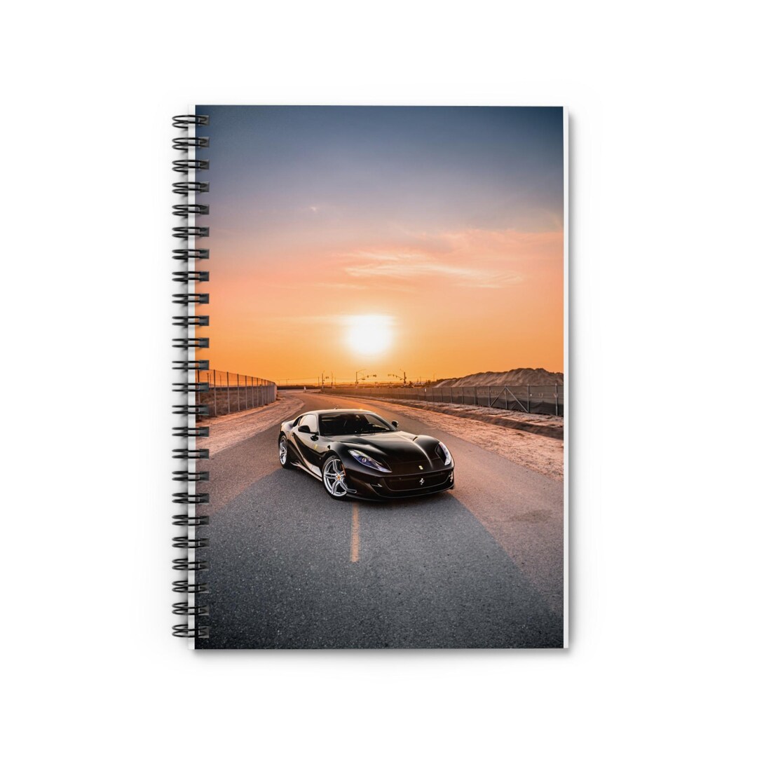 Sunset Sports Car Spiral Notebook - Perfect for Car Enthusiasts ...