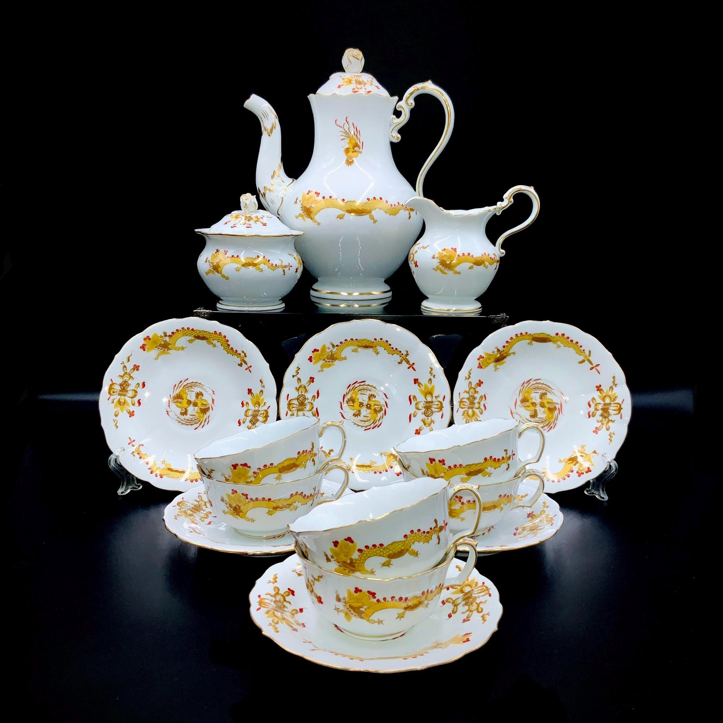 Meissen Dragon Tea Set - Etsy