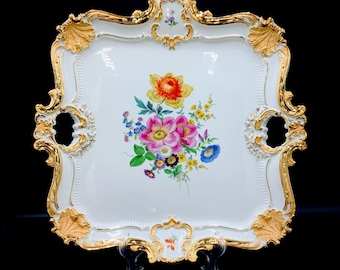Meissen Porcelain Tray 29 cm, Pink Rose Decor - Etsy 日本