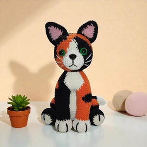 Glückskatze Häkelanleitung PDF, Amigurumi Kätzchen Plüschtier, süsse Stoffkatze, einfache Häkelanleitung für Anfänger