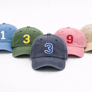 Anpassad barnkeps, personliga födelsedagsnummerkepsar, broderade initialerkeps, anpassad barnkeps, storebror- och systerkeps