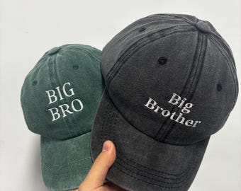 Gorra de béisbol bordada personalizada para niños, para hermano mayor, hermana mayor, gorro para bebé, nombre personalizado, inicial, gorro familiar a juego, regalo para hermanos.