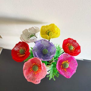 poppy flower poppies flowers flowers for vase french beaded flowers