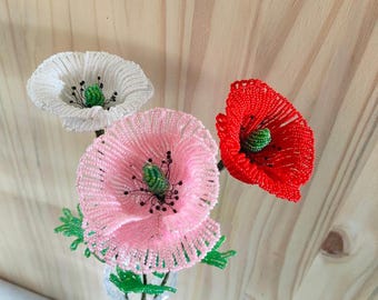 Mohnblume französische perlenblumen künstliche blumen