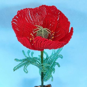 poppy flower poppies flowers flowers for vase french beaded flowers