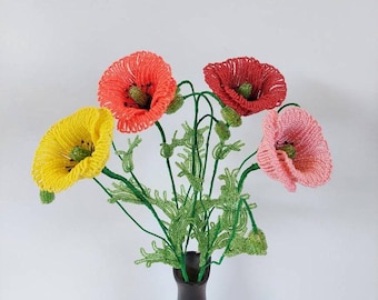 Mohnblume französische perlenblumen künstliche blumen
