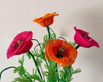 Künstliche Mohnblumen französische perlen blumen künstliche Mohnblume
