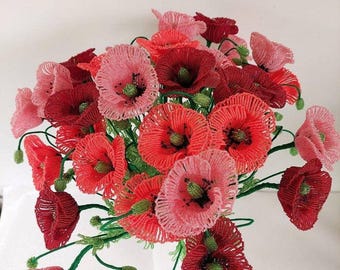 Künstliche Mohnblumen französische perlen blumen künstliche Mohnblume