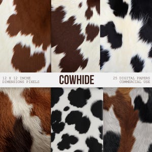 Cyfrowy papier bez szwu ze skóry bydlęcej, realistyczny wzór skóry bydlęcej bez szwu, rustykalne tło z nadrukiem krowy, bezszwowe tło do scrapbookingu