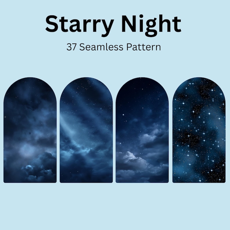Starry Night Digital Papers, Night Sky Texture, Galaxy Scrapbooking ...