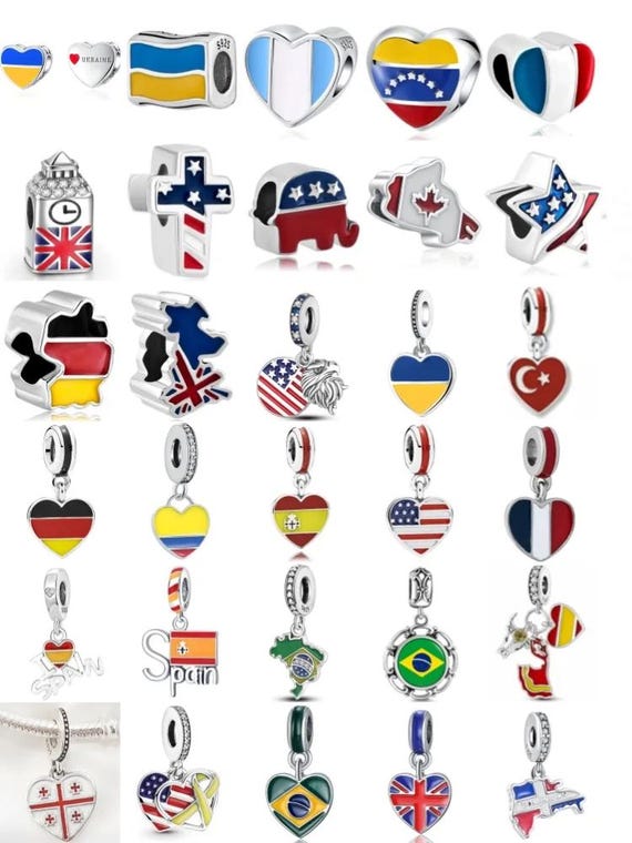 Morocco Flag Charm Bead For Bracelets - Silver Charms For Women, Girls - Gift Ready With Box & Polishing Cloth-465382