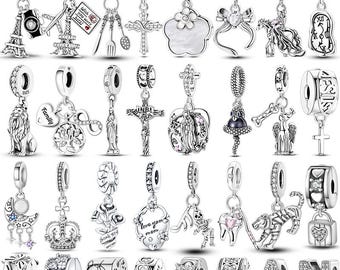 Dijes colgantes de plata de ley 925 / Viajes, Animal, Cruz, Corazón, Mamá, Ángel, Ballet / El mejor regalo para ella / Regalo de Navidad