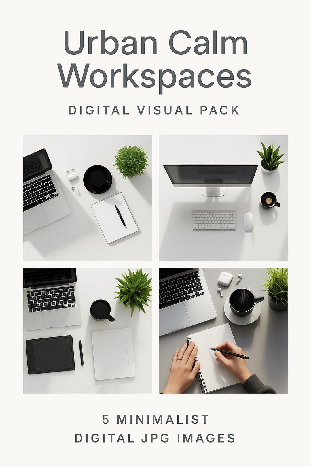 Urban Calm Workspaces – 5 Minimalist JPG Images for Website Headers ...