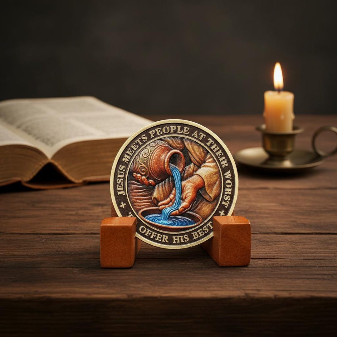 Matthew 11:28 Christian Coin, Holy Water Jesus Token, Religious Gift ...