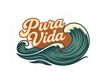Pura Vida Decal - Costa Rica Vinyl Sticker: Laptop Decal, Water Resistant