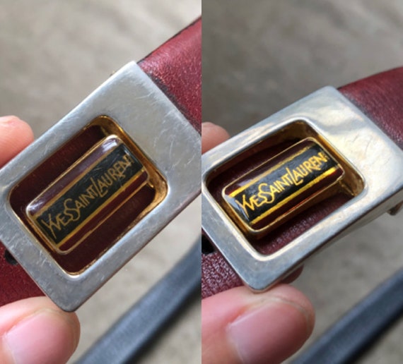 Vintage Yves Saint Laurent Retro Belt Enamel YSL … - image 2