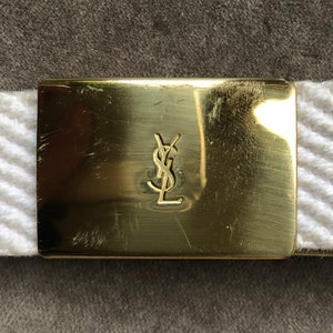 60s 70s YSL Yves Saint Laurent White Cotton Woven Ribbon  display picture 2