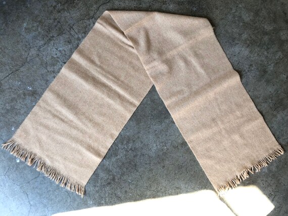 Vintage Wool Woven Lightweight Caramel Tan Lambsw… - image 3