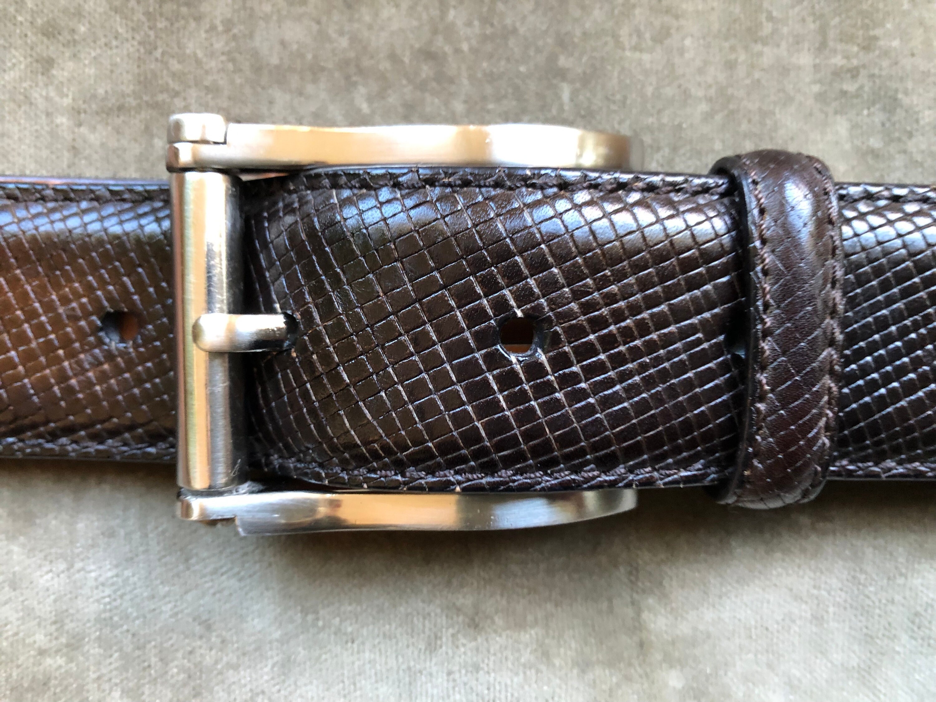 Made in Spain heavy silver tone brown leather belt. Spanish Braided Leather Belts - Etsy main image 3