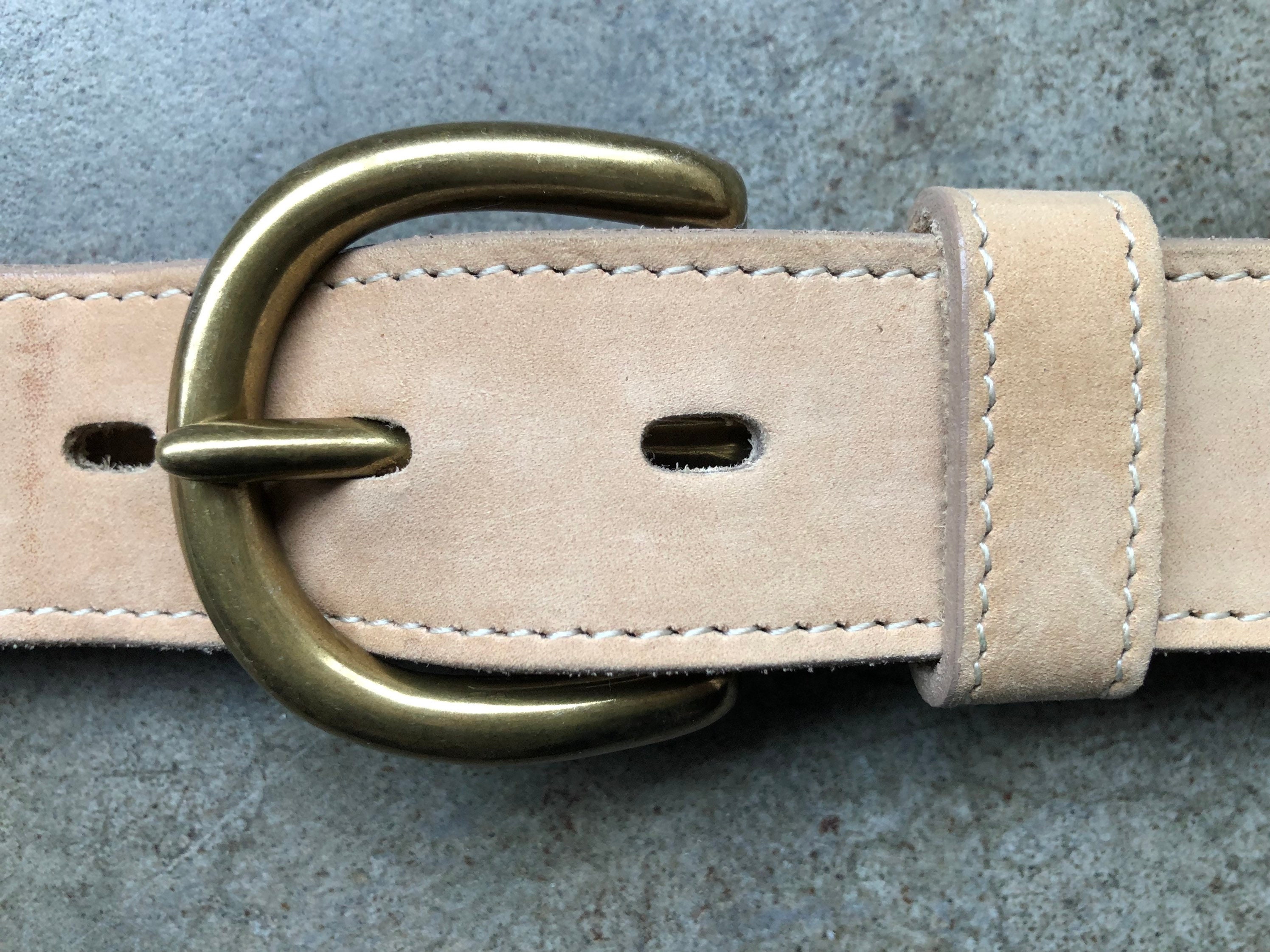 Vintage AXCESS Made in England Suede Leather Brass Belt IMG_8012_VSCO.jpg?v=1735421385 main image 2