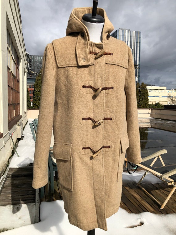 Vintage Mens Gloverall Wool Mackintosh Duffle Overcoat Horn 