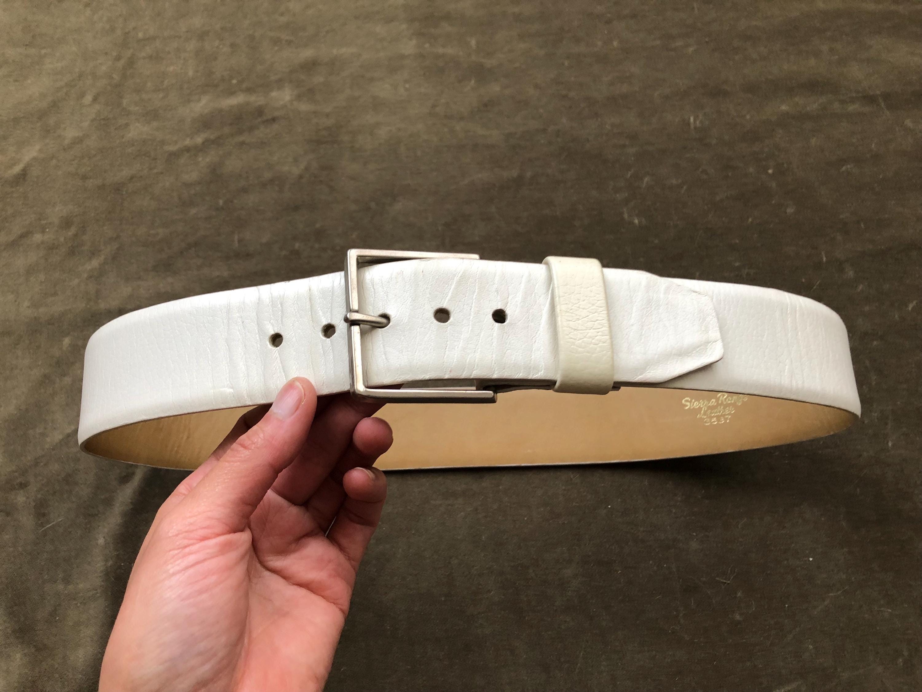 Vintage Square Buckle Leather Belt Retro 70’s medium Women main image 4