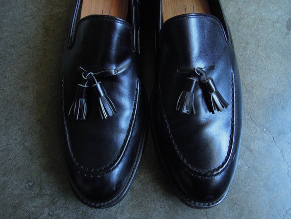 KOW HOO Calf Skin Simple Slip on Tassel Black Leather  display picture 3