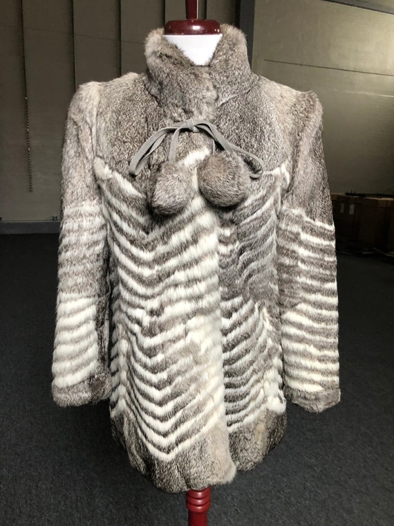Rabbit faux fur coat best sale