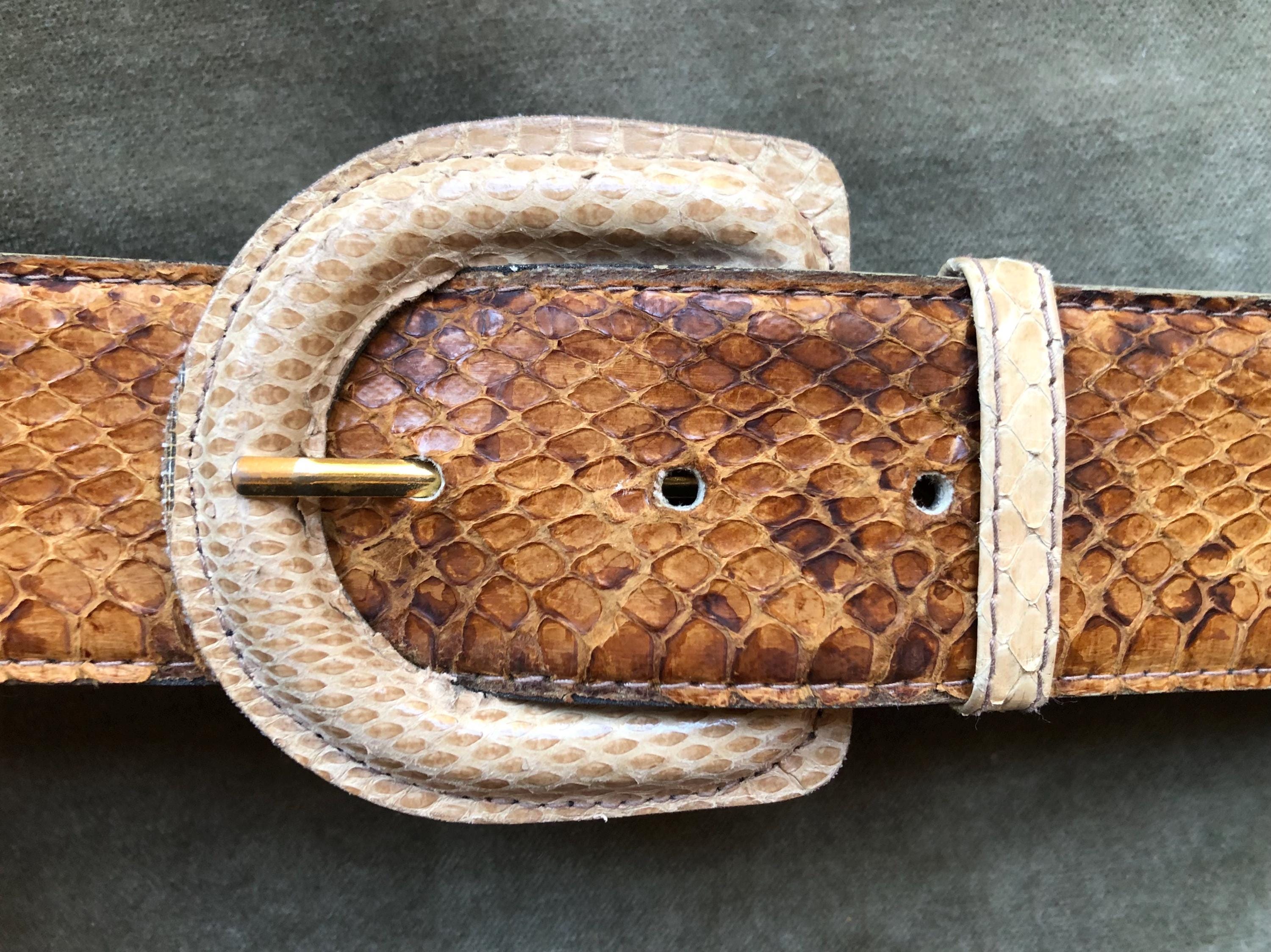 Y2K Silver Snakeskin Obi Belt | Designer Vintage snake skin belt products for sale | eBay main image 3