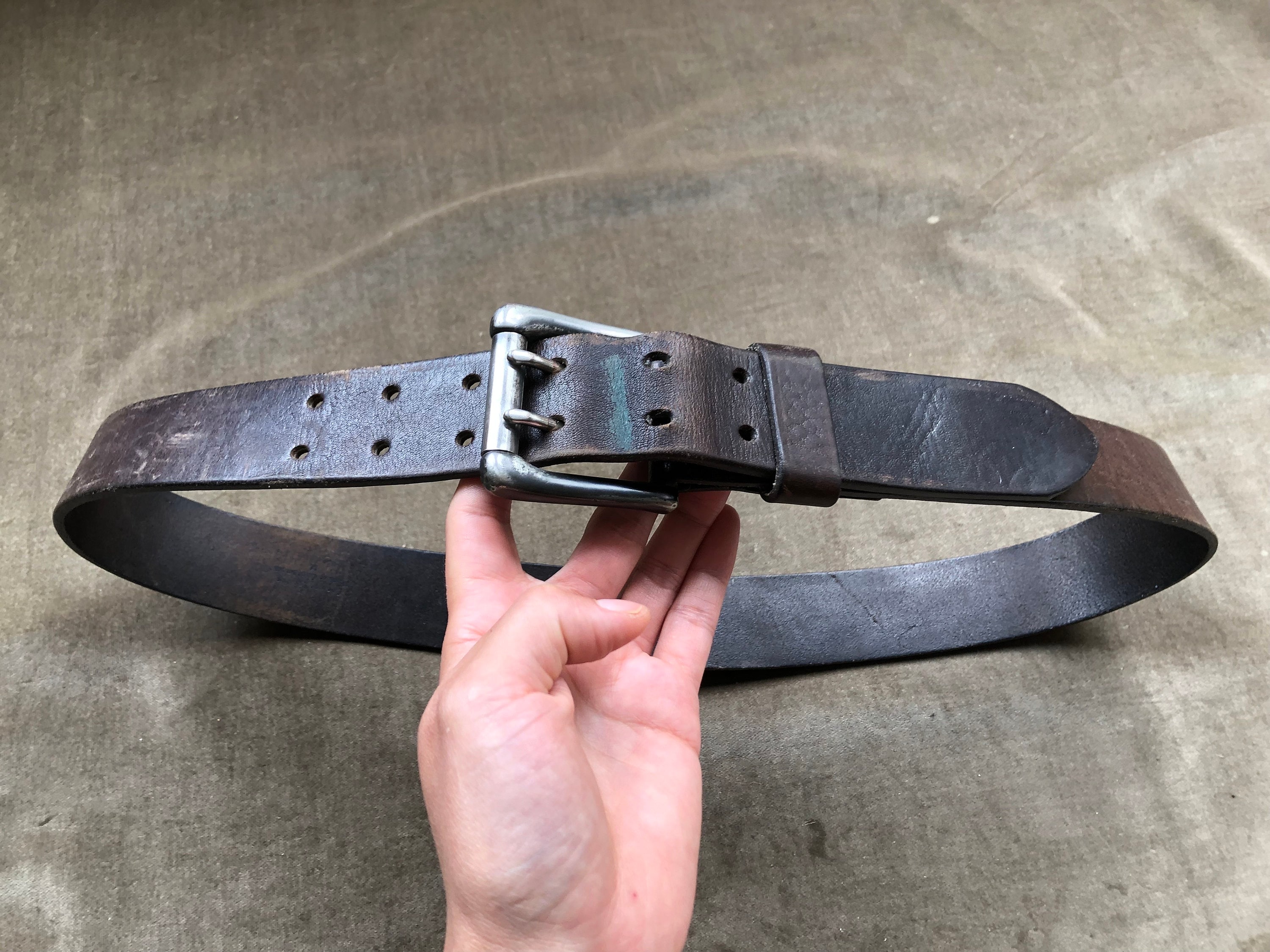90s Dark Brown Thick Leather Wide Heavy Duty Belt Boho 90s Dark Brown Thick Leather Wide Heavy Duty Belt Boho