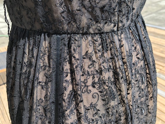 90s Black Silk Sheer Chiffon Paisley Floral Print… - image 9