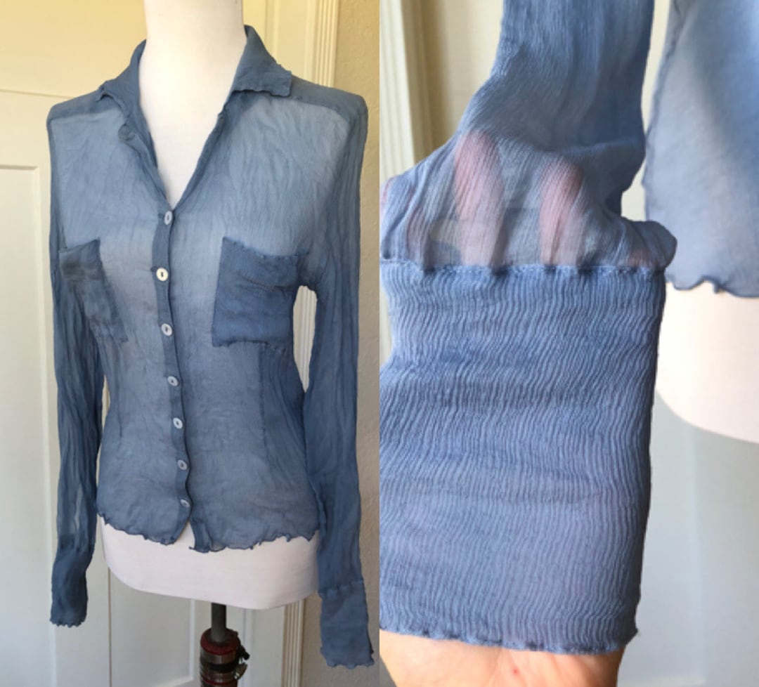 Collared Crinkle Long Shirt