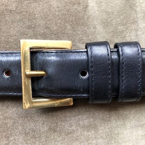 Coach Black Leather Belt with Brass Buckle - 36 Coach Belt 8500 USA Black Leather Brass Buckle 36\ main image 4
