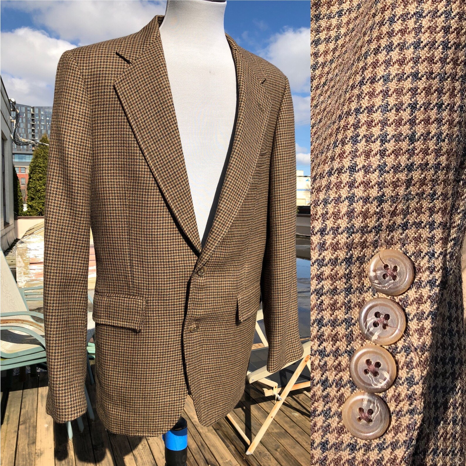 Vintage John Helmer Southwick Haberdasher Wool Houndstooth Etsy