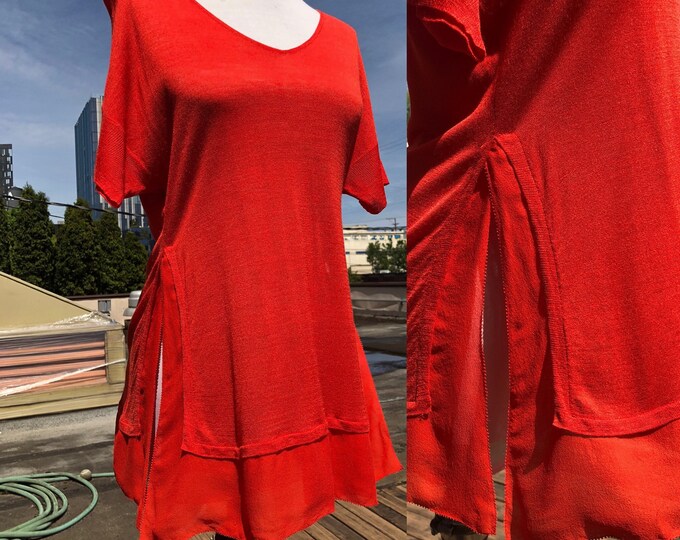 Silky Knit Printed Boxy Tunic