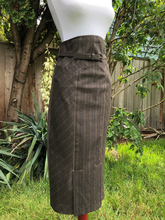 Belted Pocket Gabardine Skirt main image 0