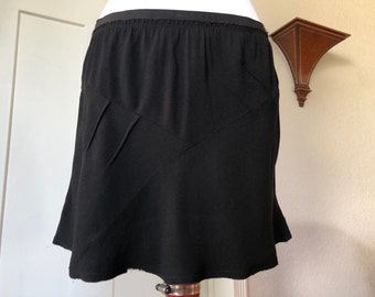 Isabel Marant Etoile French Black Crepe Mini Skirt Bias Cut Patchwork Seams Pleat Pleated Detail Short Sexy Flirty Size FR 40 M L y2k Skirt