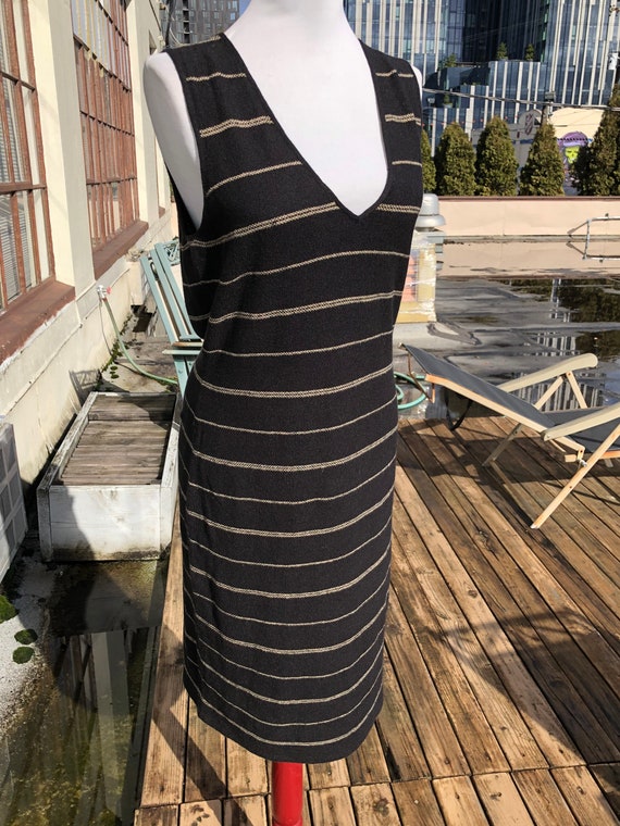 Black Linen Knit Woven Ralph Lauren Sleeveless V … - image 3