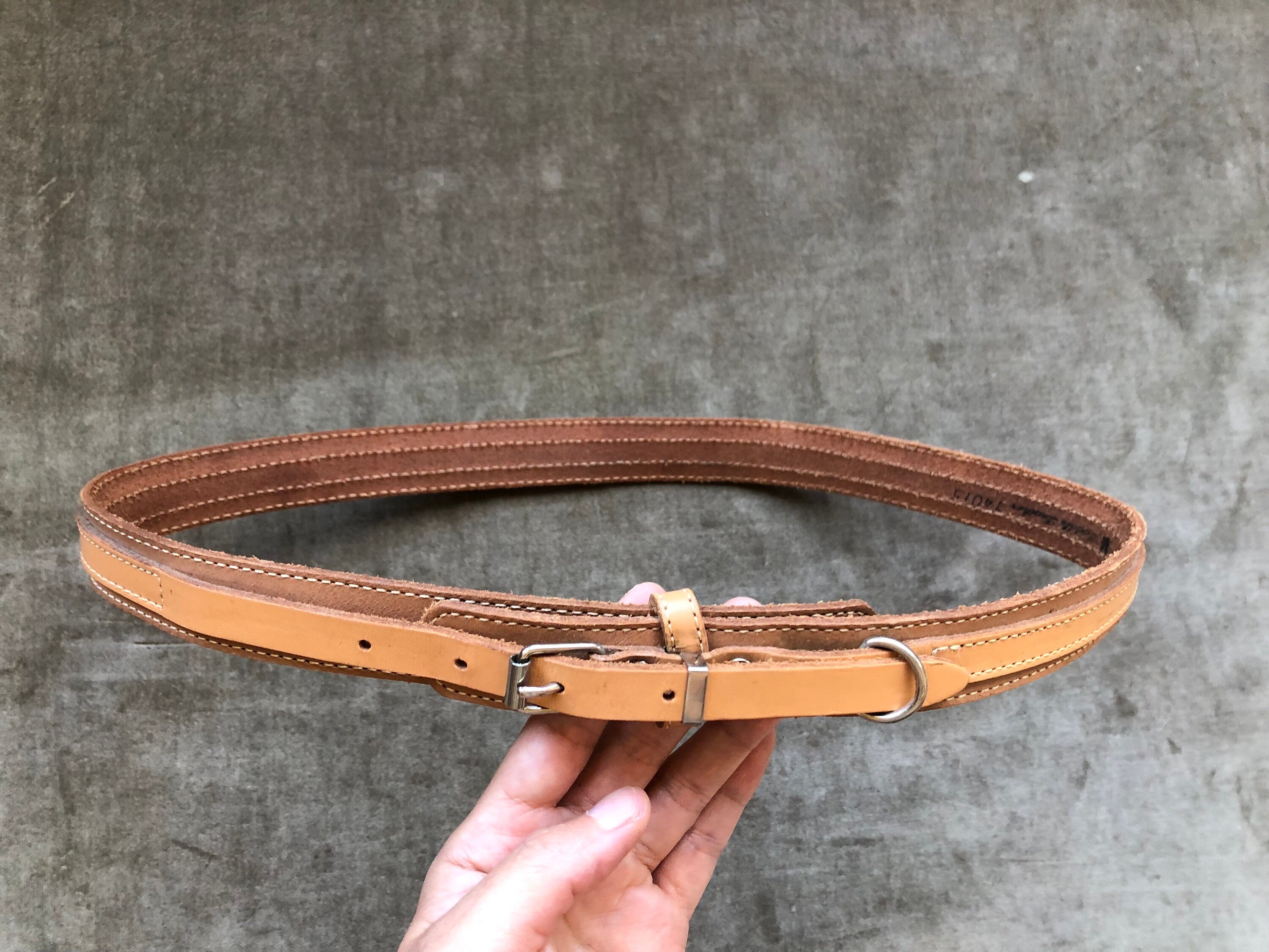 Rustic Slim Ranger Leather Natural Belt Size S/ M 90s Vintage Western Cowgirl Thick Leather Ranger Belts - Etsy main image 4