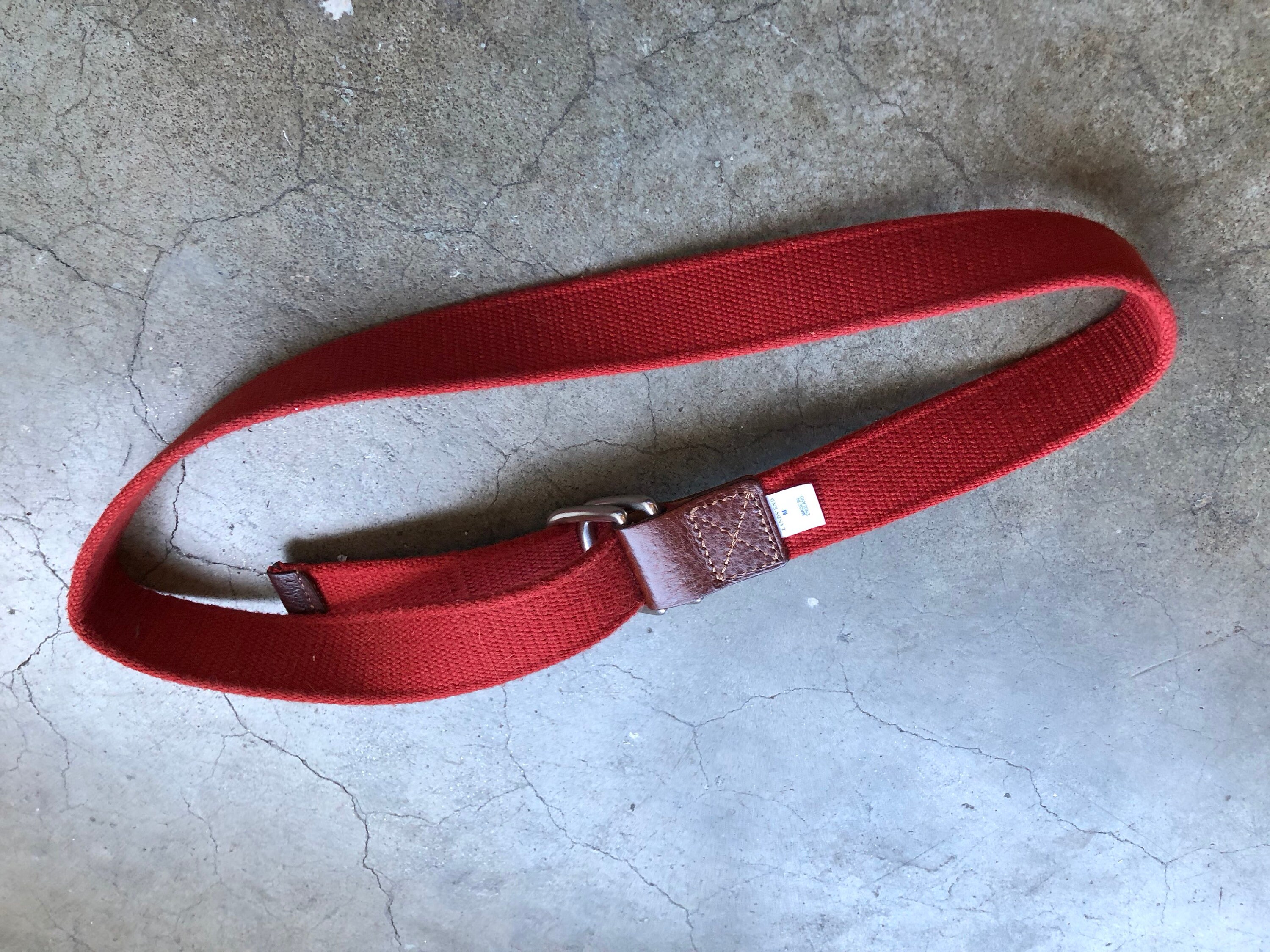 \'90s vintage, Designer leather artisan woven belt red, ivory S/M Vintage 90 main image 3