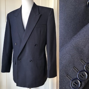 1970s Vintage Bespoke Blazer. Double Breasted 4x2 Pattern