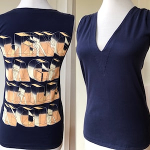Auth BALENCIAGA T's Graphic Logo Back Silkscreened Sleeveless Knit