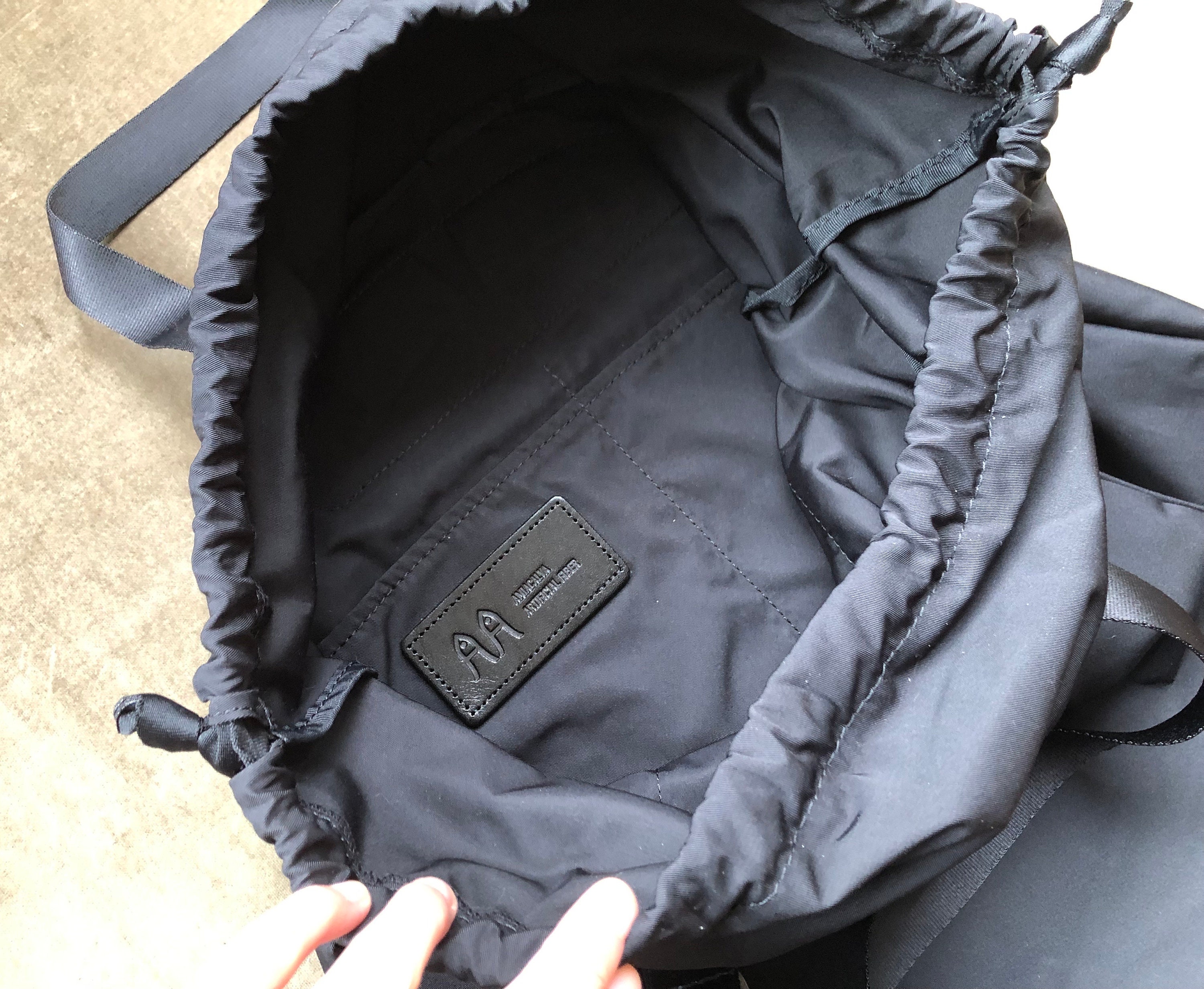 AMIACALVA Gabardine Black 2 Way Backpack Convertible Tote Shoulder