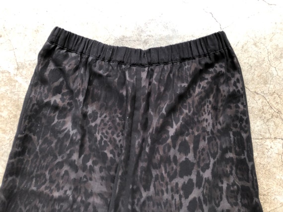 90s Sheer Chiffon Double Layer Leopard Print High… - image 10